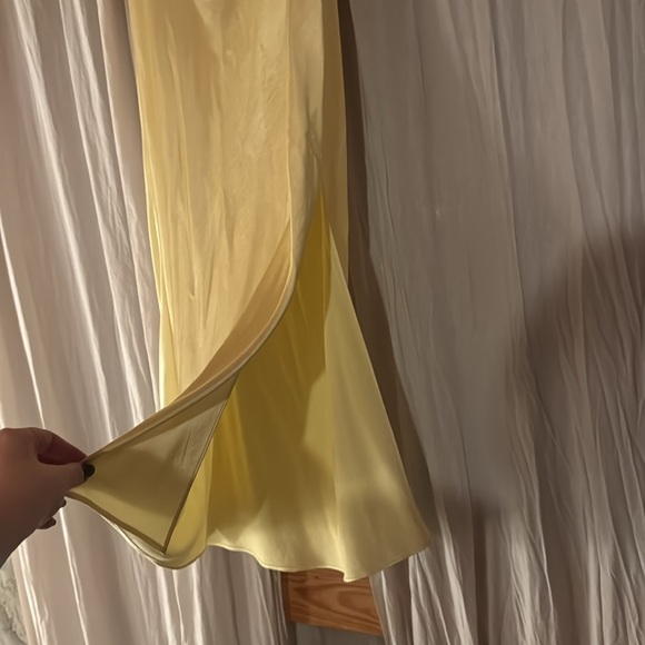 Madewell Light Yellow Satin Maxi Slip Skirt - Picture 3 of 10